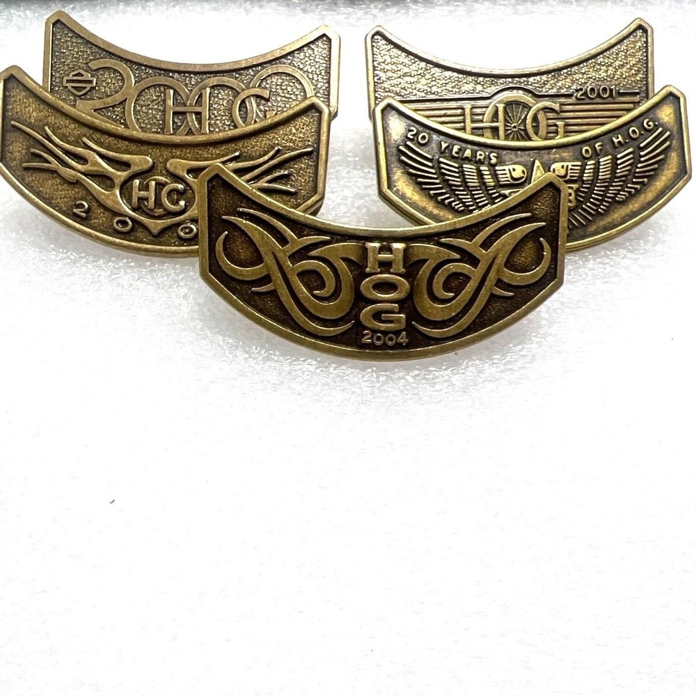 Harley Davidson HD Motorcycle Riding Pins 5 HOG Pins 2000 2001 2002 2003 2004‎